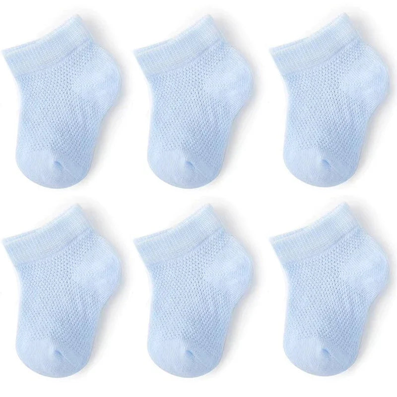 3Pairs/Set Soft Stitch Cute Floor Clothes Stockings Summer Baby Mesh Ankle Short White Sock for Toddler Boys Girls Kids Gifts