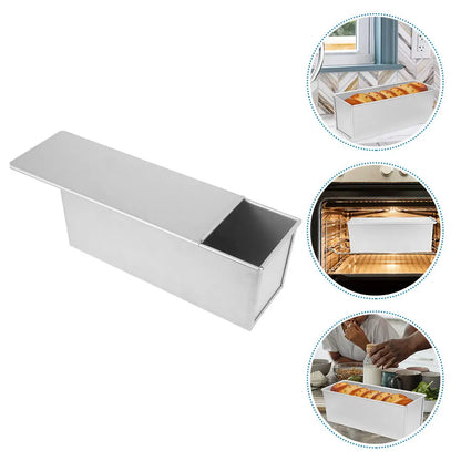Loaf Tin with Slide Cover Aluminum Alloy Non-Stick Bread Toast Mold Household Bread Baking Pan for Oven Loaf Pan