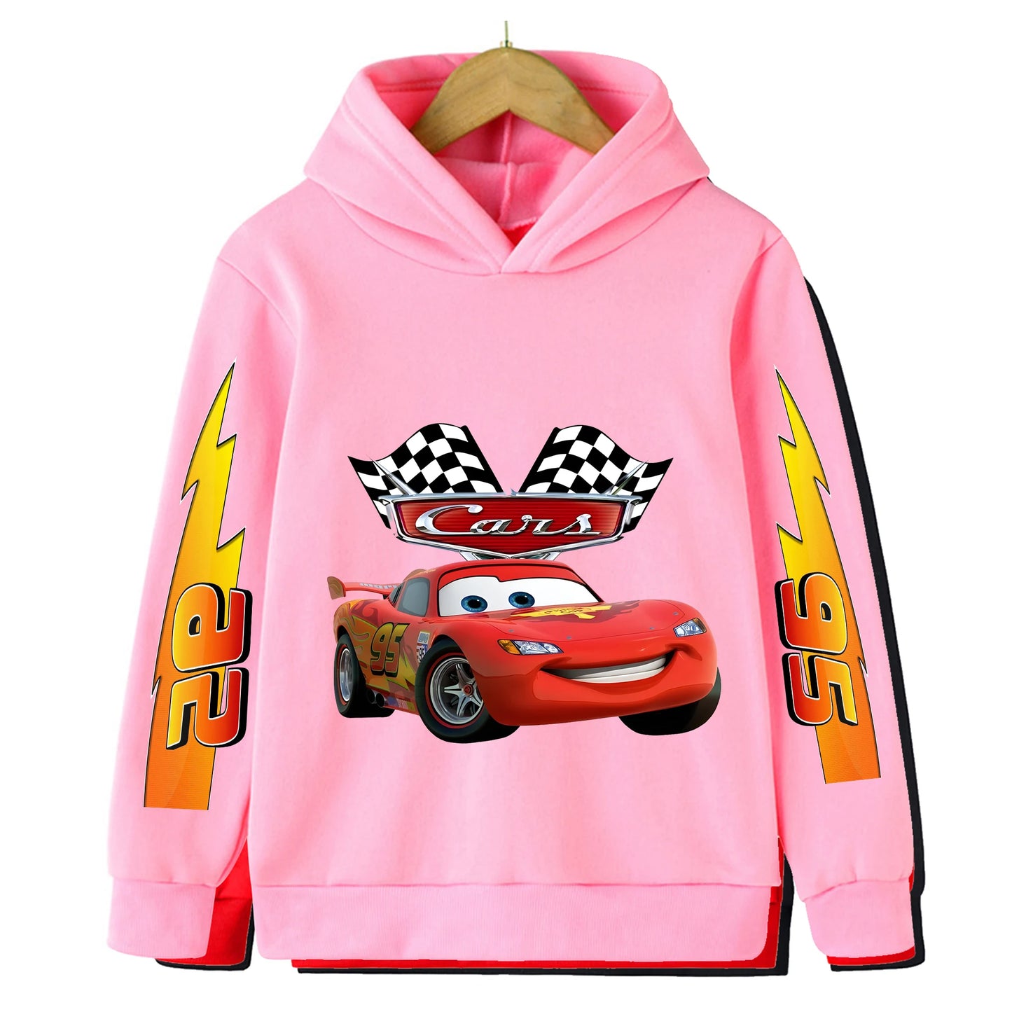 Fall and winter new sweatshirts Disney car kids lightning McQueen cartoon print kids hoodie pants anime kawaii boys and girls