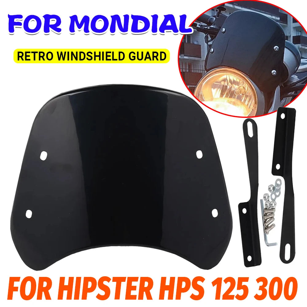 For FB Mondial Hipster HPS 125  300 Motorcycle Accessories Windshield Wind Deflector Windscreen Fairing Guard Dust Cover