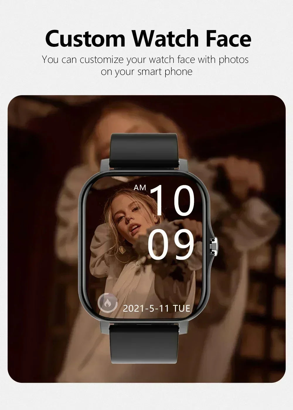 Smart Watch Android Phone 1.47'' Inch Color Screen Bluetooth Call Blood Oxygen/Pressure Monitoring Smart Watch Women Men