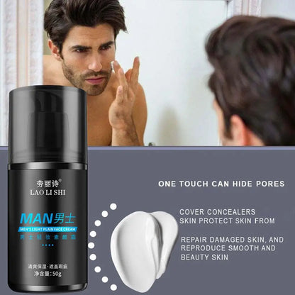 1/2PCS Men Makeup Cream Face Concealer Oil Control Make Up Lazy Cream Moisturizer Toning Cream Conceal Pores Covering Foundation