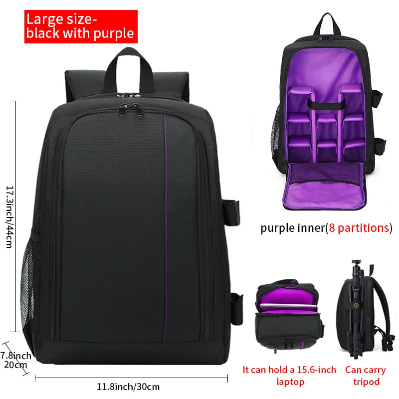 SLR digital camera backpack outdoor large capacity SLR camera bag 15.6-inch laptop backpack can accommodate SLR cameras and mult