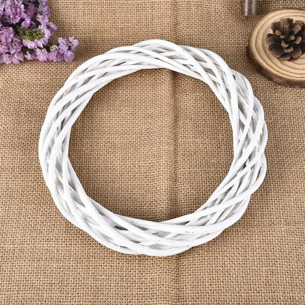 10-30CM Christmas Rattan Ring White Wreath Garland Hanging Vine Ring DIY Craft Xmas Ornaments Xmas Party Decorations