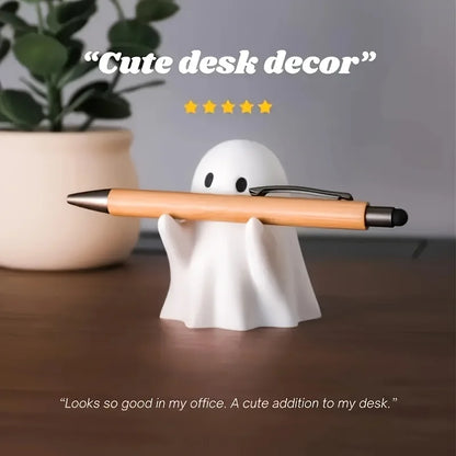 1pc Cute Ghost Pen Holder | Resin Craft Decoration, Anime Inspiration, Tension Mount, with Holiday Theme, for Office, Home