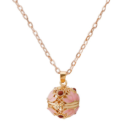Gradient Cloisonne Aromatherapy Hollow Cage Necklace Essential Oil Diffuser Locket Pendant Music Ball Simple Women Jewelry Gift