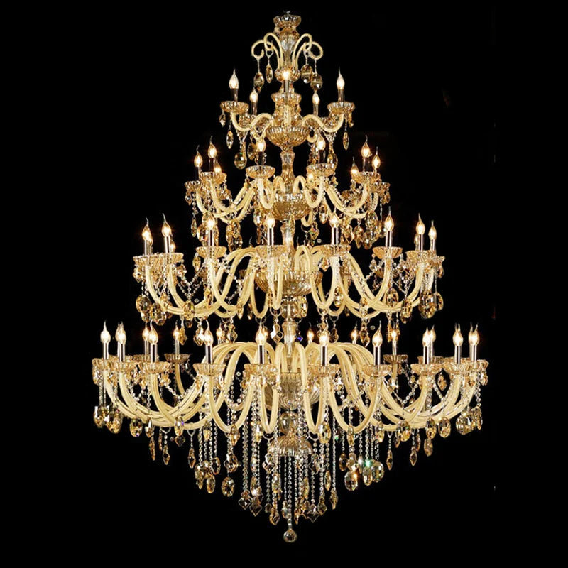 Duplex Crystal Chandeliers European Clubhouse Villa Creative Clndle Lamp Staircase Crystal Chandelier Lighting For Living Room