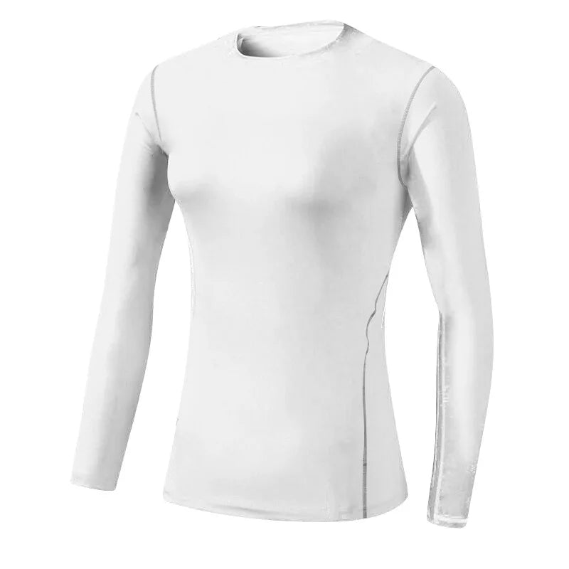 Women's tight-fitting T-shirt for sports fitness yoga training sweat-wicking breathable quick-drying compressed long-sleeved top