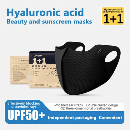 UPF50+ Anti-UV Face Cover Washable Hyaluronic Acid Face Mask Outdoor Running Cycling Sports Sun Protection Mask