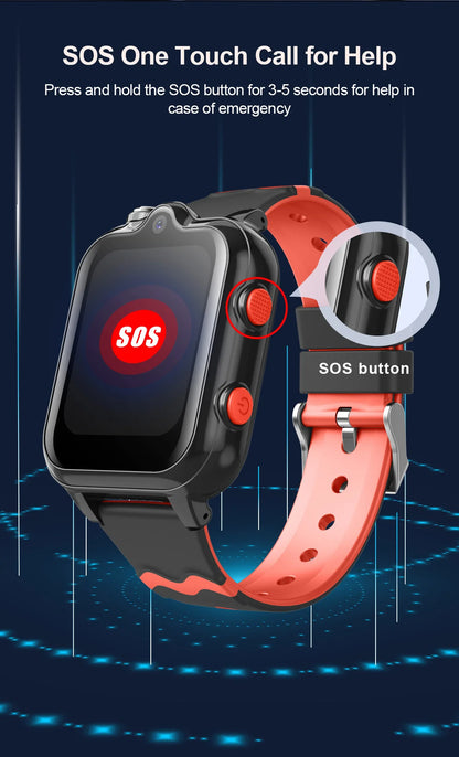 2025 New Smart Watches 4G Kids GPS AGPS LBS SOS Music Playback Dual Camera Smartwatch Waterproof 900mAh Boy Girl Children Gift