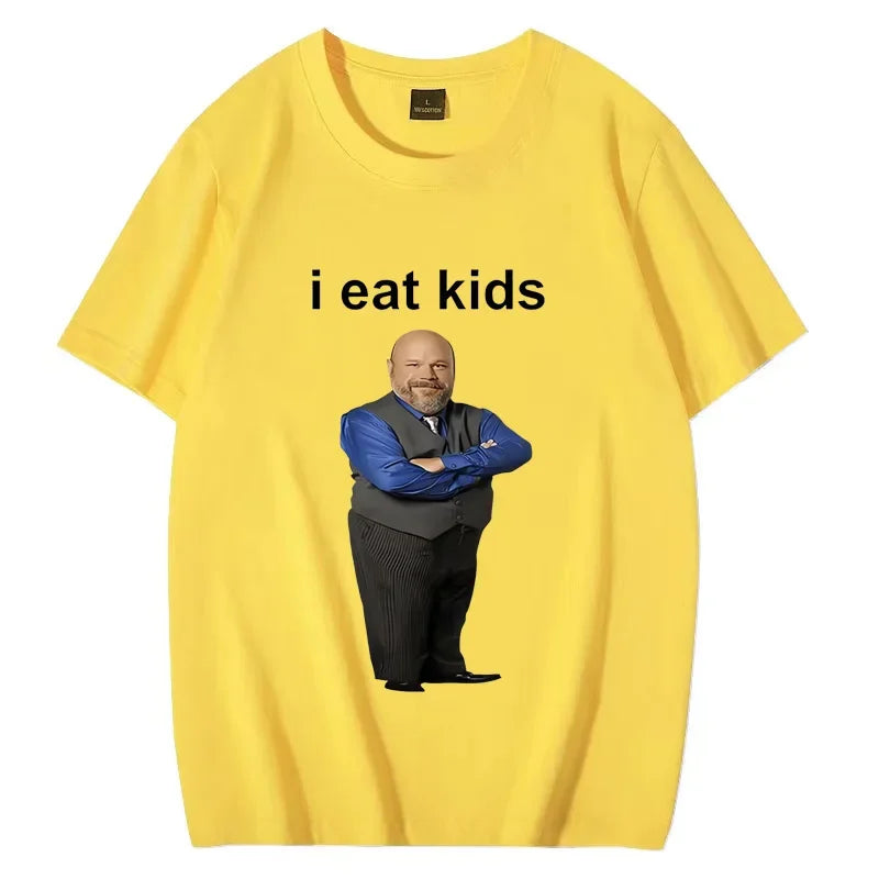 Bertram Eats I Eat Kids Graphics T shirt Men Women  short sleeve Casual streetwear 2024 Summer funny Unisex Tee s