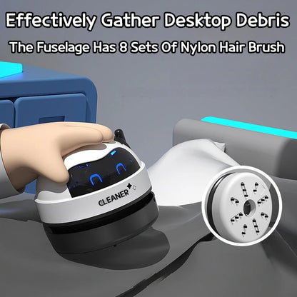 Desktop Mini Rechargeable Vacuum Cleaner Portable Car & Keyboard Dust Extractor with Rubber Shavings Cleaning for Home & Office