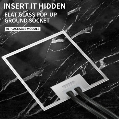 1PCS Flat Floor Hidden Socket, EU Electrical Outlet, Embedded Stainless Steel Marble Floor Socket Box for Home and Office Use