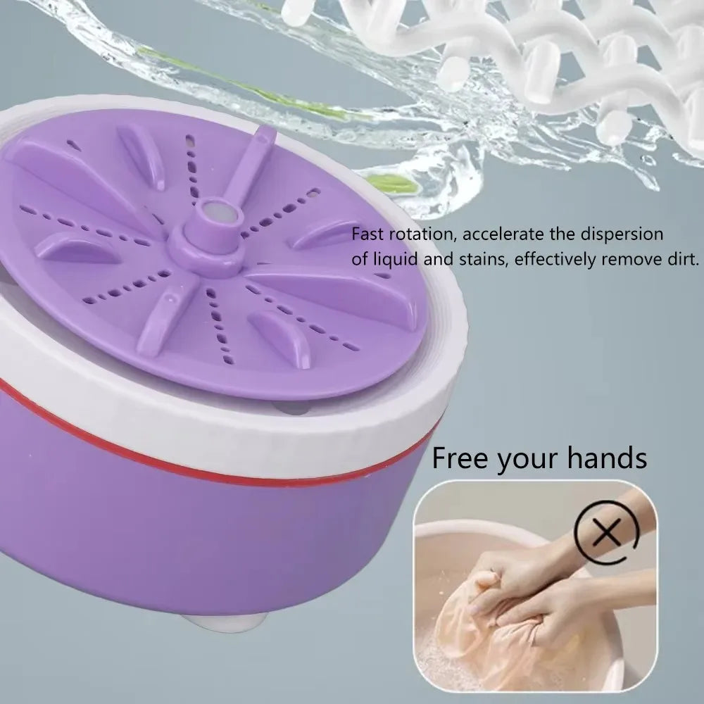 USB Mini Portable Washer for Underwear/Socks - Compact 3 Speed Settings Space-Saving Design for Travel/Dorm