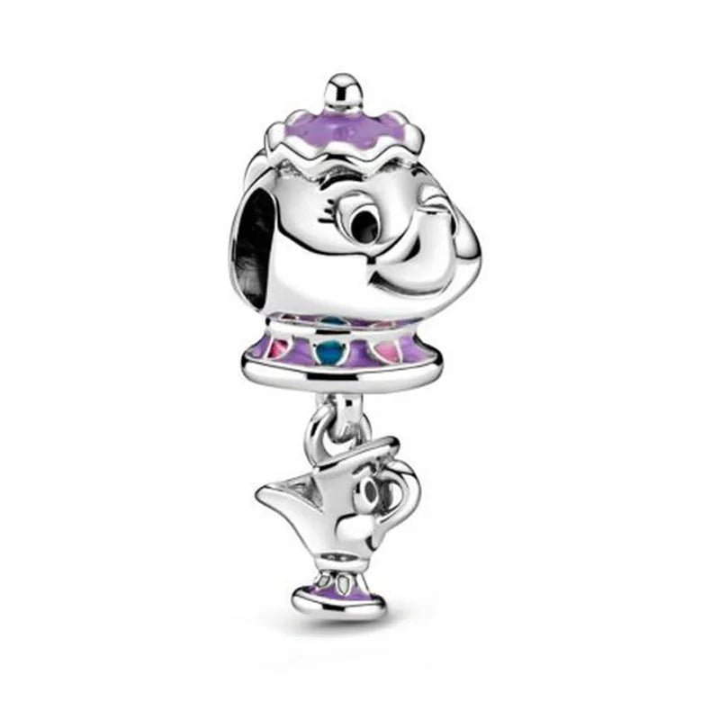 Hot Sell 925 Silver DIY Beads Jewelry Charms Bracelet Mickey Minnie Princess Christmas Stitch Robots Marvel Cute Miniso Disney