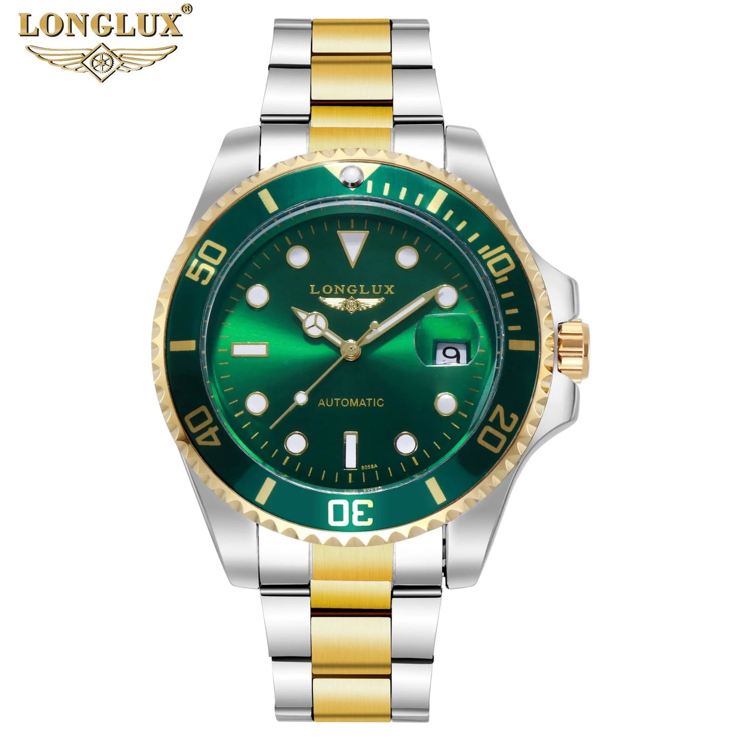 Men automatic watch business waterproof mechanical watches luxury stainless steel day date mens watch man gift