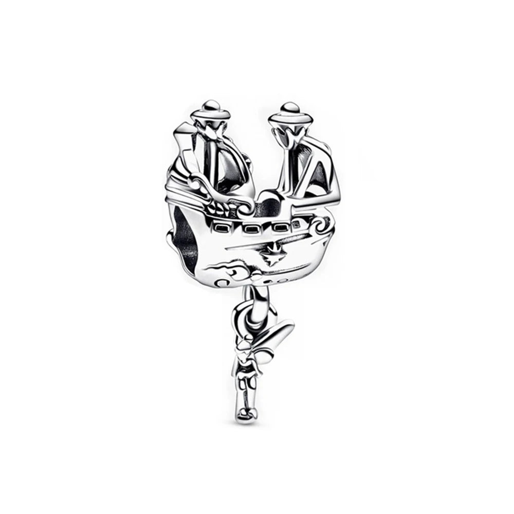 Hot Sell 925 Silver DIY Beads Jewelry Charms Bracelet Mickey Minnie Princess Christmas Stitch Robots Marvel Cute Miniso Disney