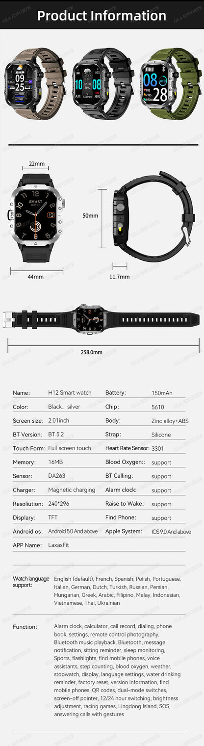 2025 New SmartWatch Men Militray Outdoor GPS Sport Watches Heart Rate Sleep Waterproof Smart Watch IOS Android