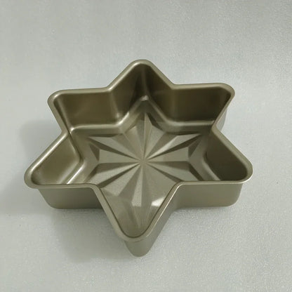 1PC hexagonal non stick bread mold snowflake shaped cheese mousse sponge cake creative face mold baking tray
