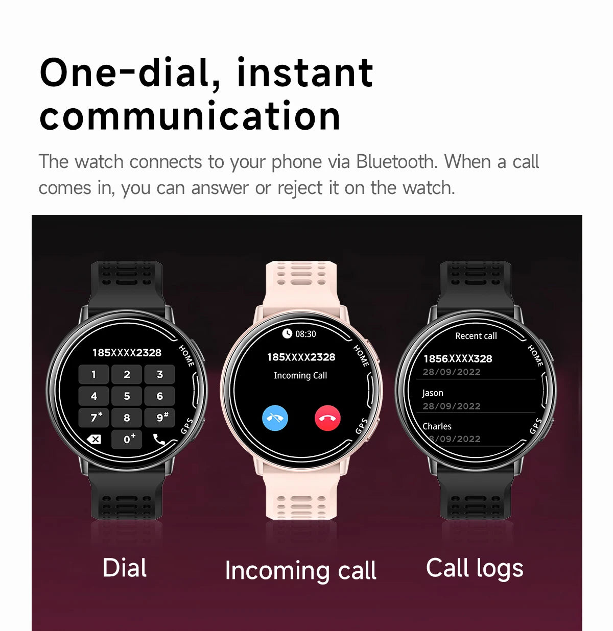 Smart Watch for Men Women Built-in GPS Fitness Watch with BT Calls 100+ Sport Modes IP68 Waterproof Smartwatch for Android iOS