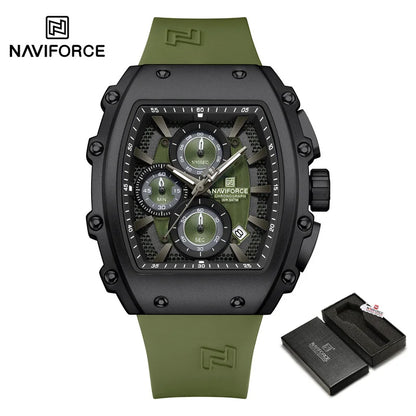 NAVIFORCE Fashionable 2025 Watches for Men Multifunctional 30M Waterproof Sports Quartz Silicone Strap Luxury Clock Reloj Hombre