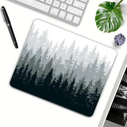 18x22cm Small-sized Gaming Mouse Pad, Black and White Jungle-style Design,laptop Office Pad, Suitable for Office,home,and Gaming