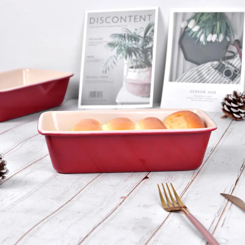 2 LBS Loaf Pan Two-tone Coating Bread Buns Cake Baking Mold Tin Shape Tool for Pastry Cooking Supplies