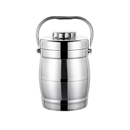 Stainless Steel Insulation Barrel Portable Insulated Lunch Box Drum Shape 3 Layer Round Lunch Box Stainless steel thermal Pot