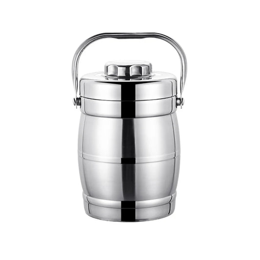 Stainless Steel Insulation Barrel Portable Insulated Lunch Box Drum Shape 3 Layer Round Lunch Box Stainless steel thermal Pot
