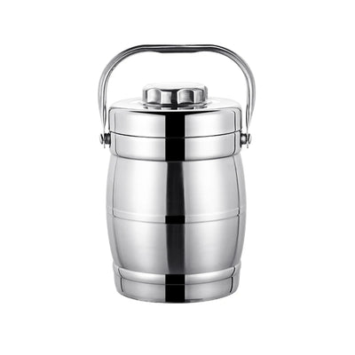 Stainless Steel Insulation Barrel Portable Insulated Lunch Box Drum Shape 3 Layer Round Lunch Box Stainless steel thermal Pot