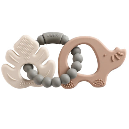 1PC Silicone Teether Baby Animal Shape Wooden Teether Ring Kid Gift BPA Free Silicone Children Goods Kid Teething Toy