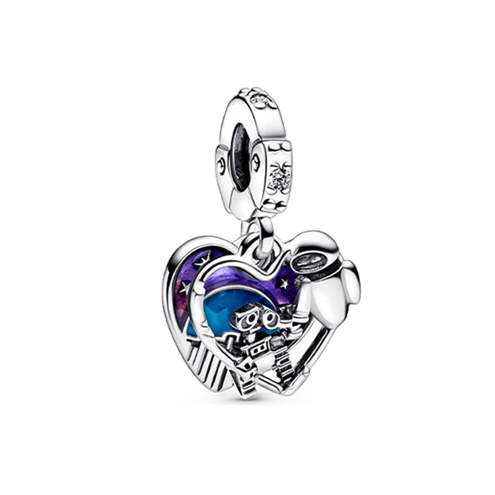 Hot Sell 925 Silver DIY Beads Jewelry Charms Bracelet Mickey Minnie Princess Christmas Stitch Robots Marvel Cute Miniso Disney