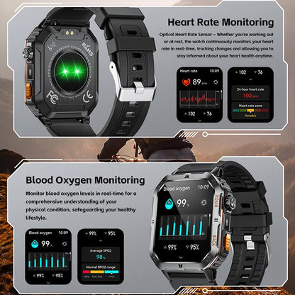 Smart Watch 2.01 Inch Screen Bluetooth Call 1000mAh Voice Assistant Watch Sport Fitness 3ATM Waterproof Smartwatch For Men 2025