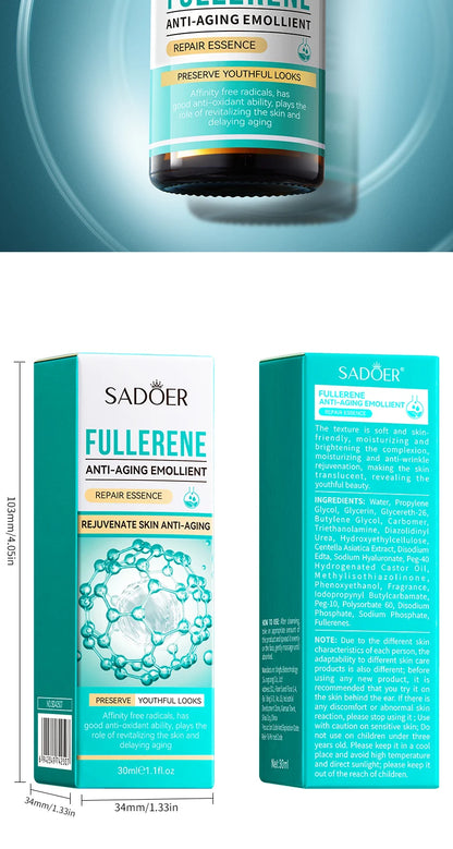30ml SADOER Fullerene Face Serum Facial Anti Wrinkles Moisturizing Firming Essence Beauty Skin Care