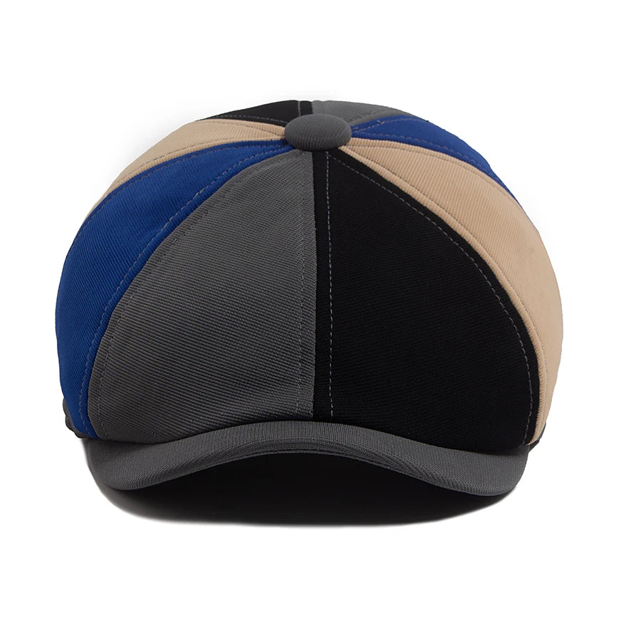 Beret Men&Women Spring Autumn Solid Patchwork Vintage Newsboy Cap Female Casual Retro Hat For Unisex Elastic Head Circumference