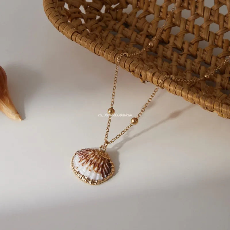 Bohemia Conch Shells Necklace Sea Beach Shell Pendant Necklace for Women Female Shell Cowrie Summer Party Gifts Jewelry choker
