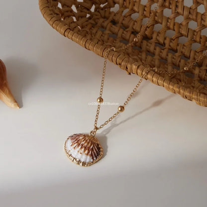 Bohemia Conch Shells Necklace Sea Beach Shell Pendant Necklace for Women Female Shell Cowrie Summer Party Gifts Jewelry choker