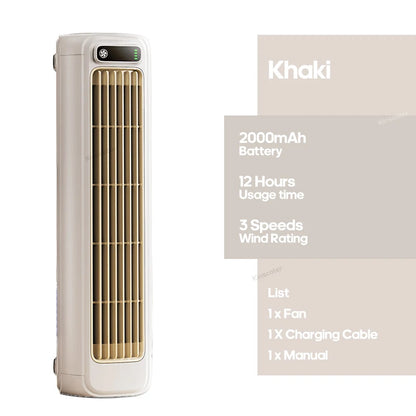 Newest Wall Mounted Air Conditioning Fan Silent Household Rechargeable Tower Fan Vertical Desktop Air Cooler  for Bedroom Living