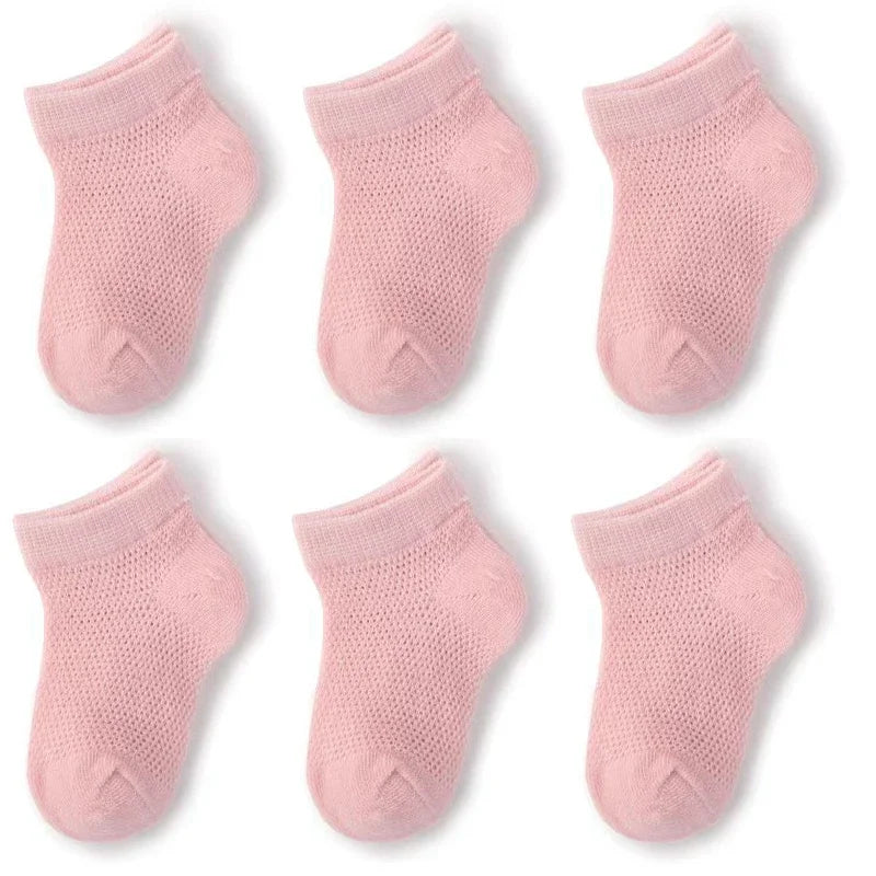 3Pairs/Set Soft Stitch Cute Floor Clothes Stockings Summer Baby Mesh Ankle Short White Sock for Toddler Boys Girls Kids Gifts