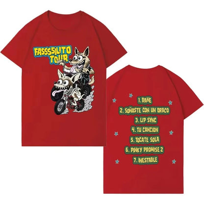 Rapper Lucho Rk La Pantera Ta Facil Tour Harajuku Print T-shirt 2026 Men Women Hip-hop Cozy Casual Cotton Tshirts Fans Gift